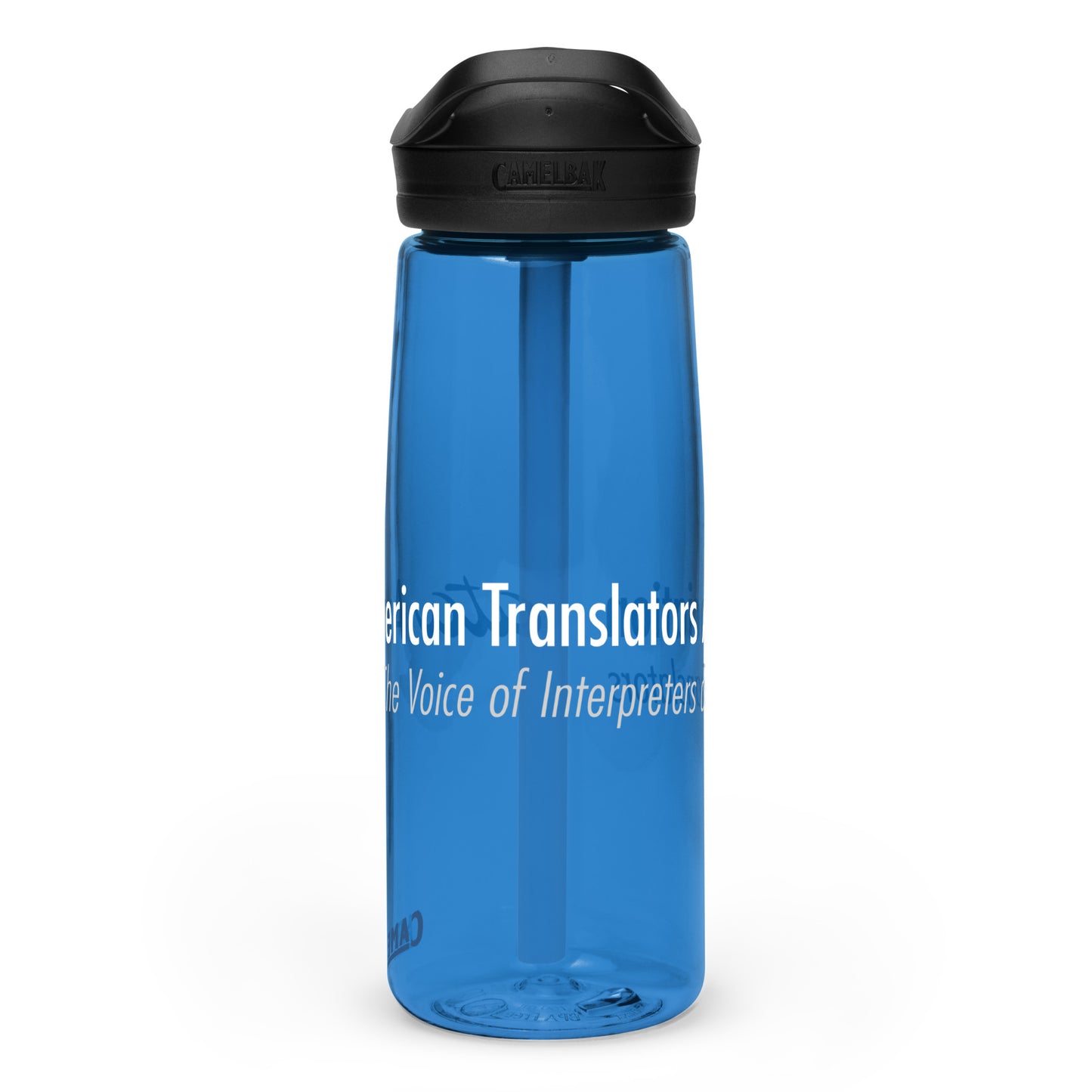 American Translators Association Blue Plastic Water Bottle (BPA Free)