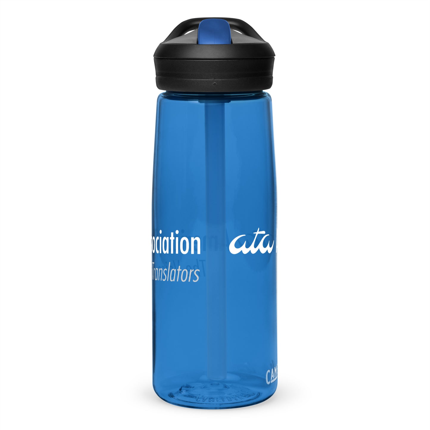 American Translators Association Blue Plastic Water Bottle (BPA Free)