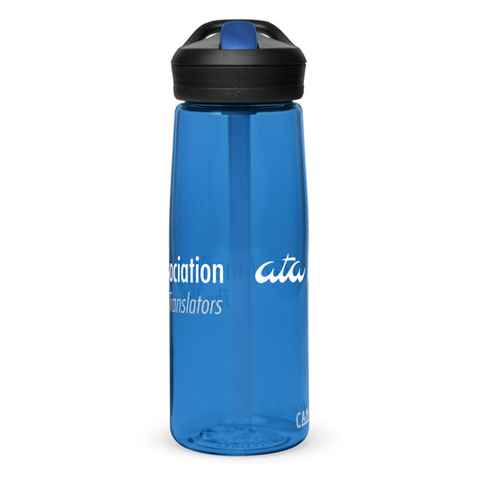 American Translators Association Blue Plastic Water Bottle (BPA Free)