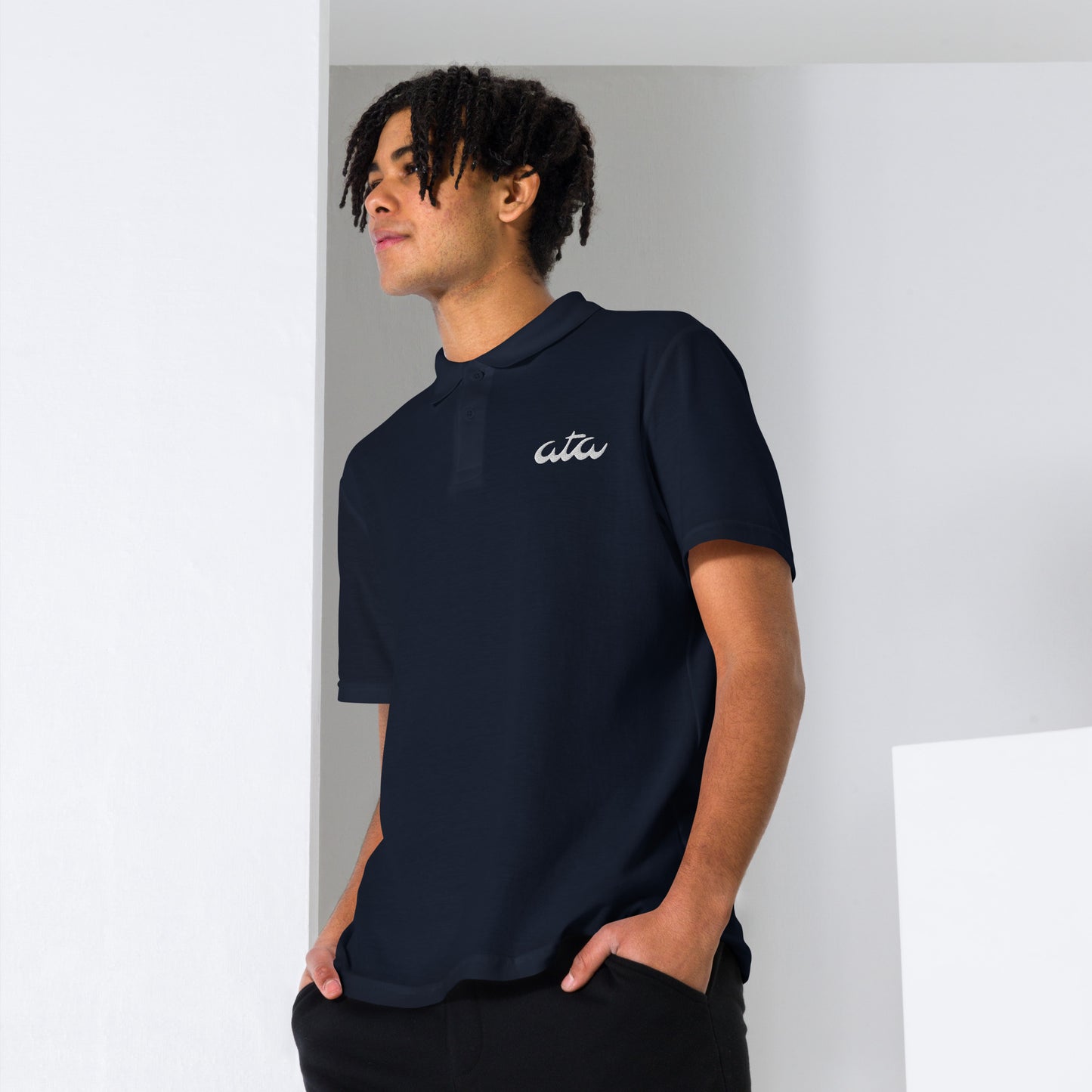 Navy Blue Polo Shirt with Embroidered ATA Logo (Unisex)