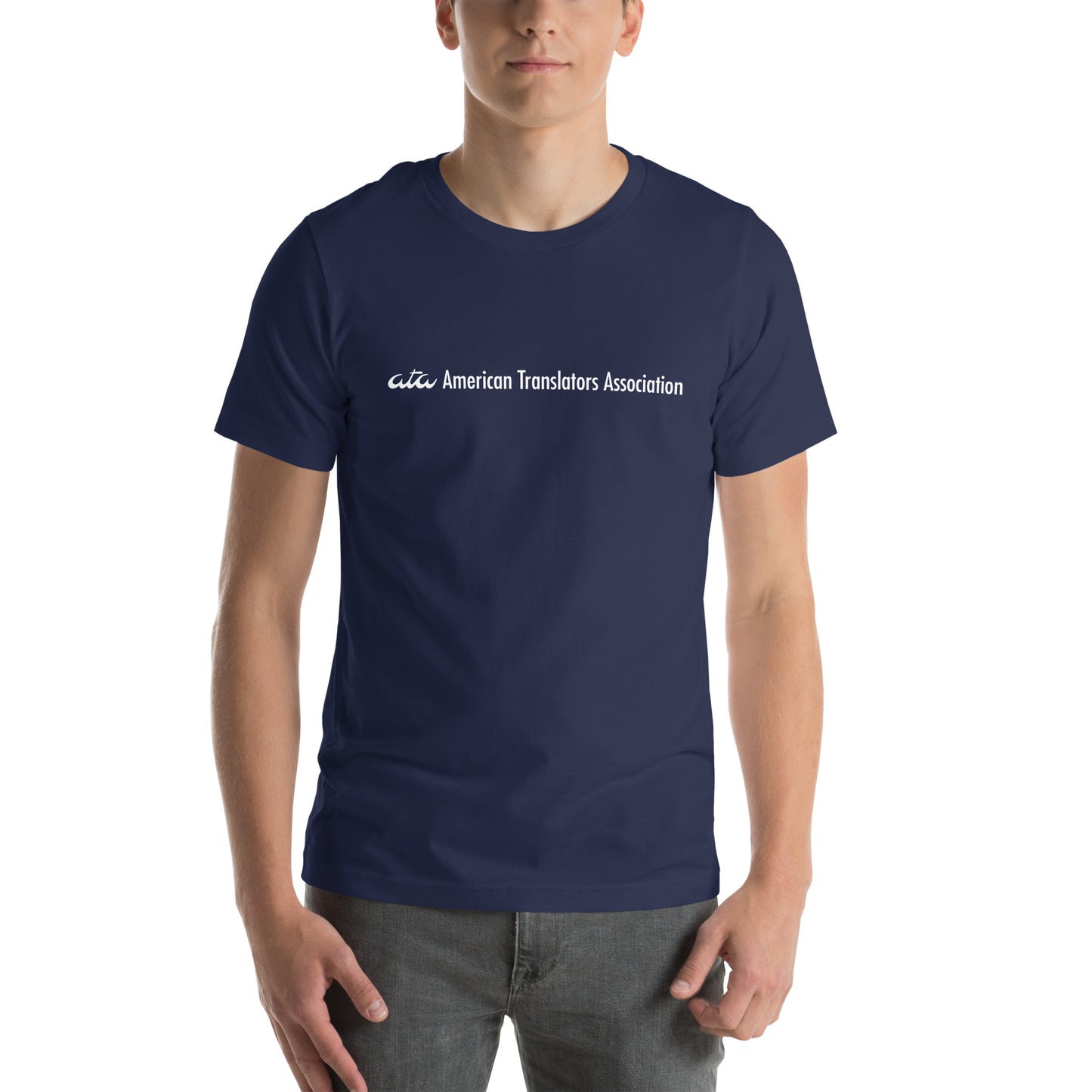 Blue Lightweight T-shirt with American Translators Association Logo (Unisex)
